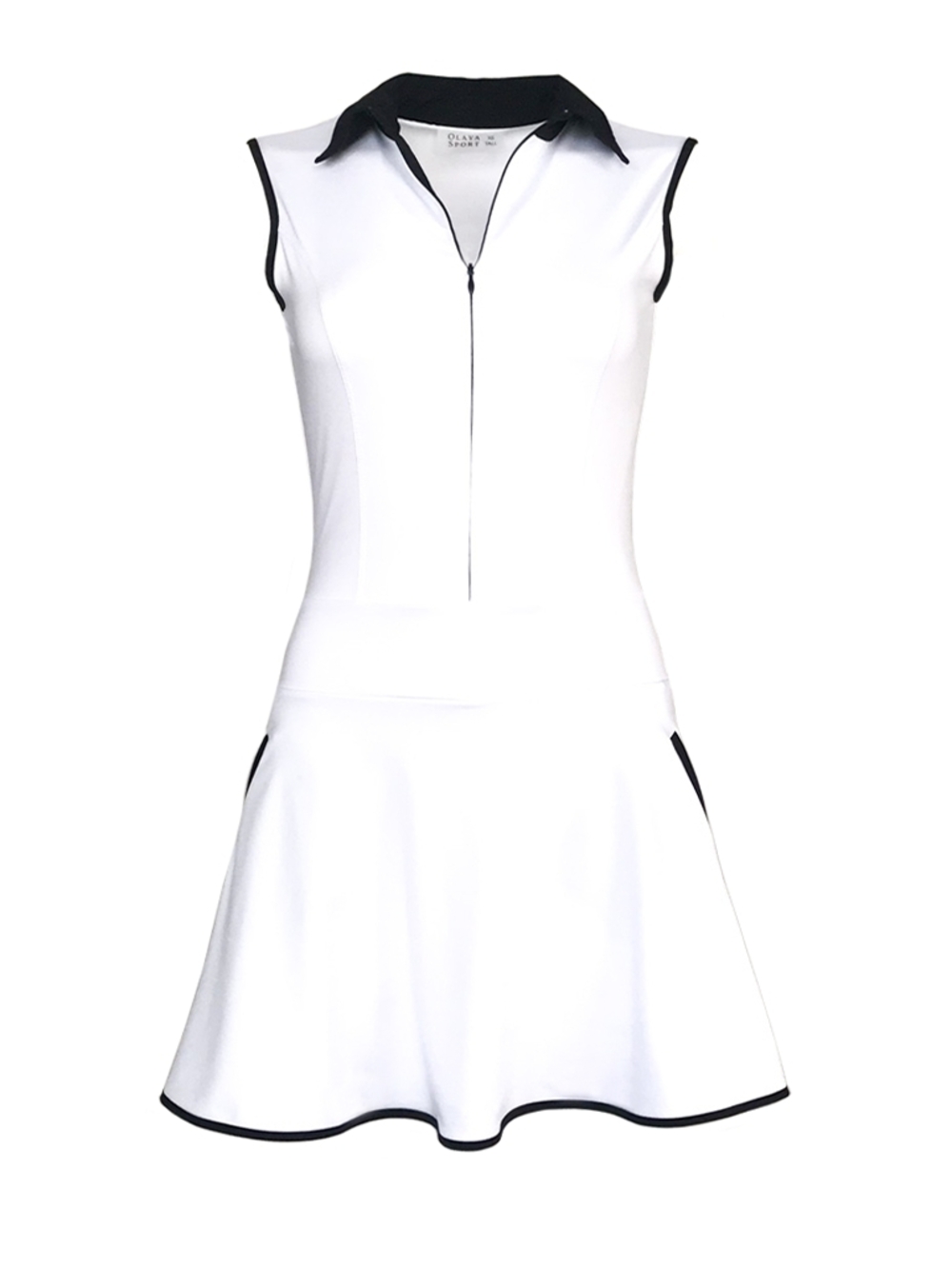 Olaya Grace White Tennis Dress with Black Trim Medium